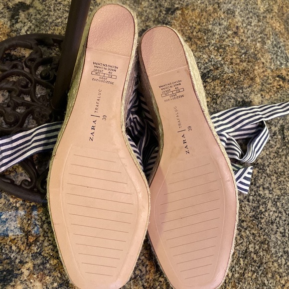 Zara espadrilles wedges with ankle tie shoes. - Picture 6 of 7